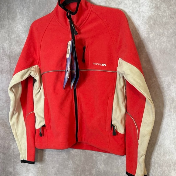 Vintage NWT Trespass Softshell‎ Ski Snownoard Jacket Womens XS Coral Cream READ - Picture 2 of 12
